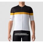 2019 Maillot Ciclismo La Passione Noir Jaune Blanc Manches Courtes et Cuissard