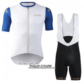 2019 Maillot Ciclismo Lecol Blanc Bleu Manches Courtes et Cuissard