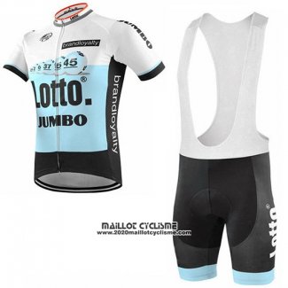 2019 Maillot Ciclismo Lotto NL-Jumbo Bleu Blanc Manches Courtes et Cuissard