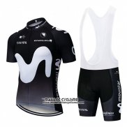 2019 Maillot Ciclismo Movistar Noir Blanc Manches Courtes et Cuissard