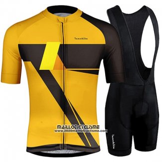 2019 Maillot Ciclismo Runchita Jaune Noir Manches Courtes et Cuissard