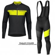 2019 Maillot Ciclismo Scott RC Ff Jaune Noir Manches Longues et Cuissard