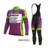 2020 Maillot Ciclismo Bardiani CSF Violet Blanc Manches Longues et Cuissard
