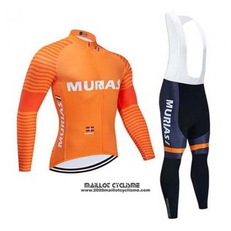 2020 Maillot Ciclismo Euskadi Murias Orange Manches Longues et Cuissard
