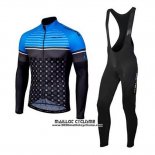 2020 Maillot Ciclismo Nalini Bleu Noir Manches Longues et Cuissard