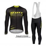 2020 Maillot Ciclismo Scott Jaune Noir Manches Longues et Cuissard