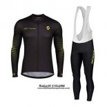 2020 Maillot Ciclismo Scott Noir Jaune Manches Longues et Cuissard