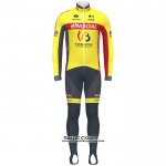 2020 Maillot Cyclisme Wallonie Bruxelles Jaune Rouge Manches Longues et Cuissard