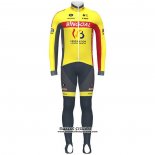 2020 Maillot Cyclisme Wallonie Bruxelles Jaune Rouge Manches Longues et Cuissard