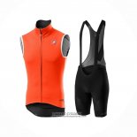 2021 Gilet Coupe Vent Castelli Orange Manches Courtes et Cuissard