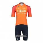 2022 Maillot Cyclisme Ineos Grenadiers Orange Manches Courtes et Cuissard