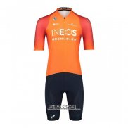 2022 Maillot Cyclisme Ineos Grenadiers Orange Manches Courtes et Cuissard