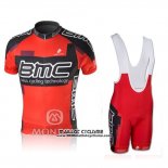 2010 Maillot Ciclismo BMC Rouge Manches Courtes et Cuissard