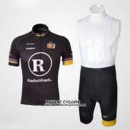 2010 Maillot Ciclismo Radioshack Noir et Jaune Manches Courtes et Cuissard