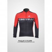 2011 Maillot Ciclismo Castelli Noir Rouge Manches Longues et Cuissard