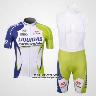 2012 Maillot Ciclismo Liquigas Cannondale Vert et Blanc Manches Courtes et Cuissard