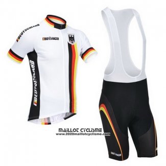 2013 Maillot Ciclismo Allemagne Blanc et Noir Manches Courtes et Cuissard