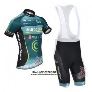 2013 Maillot Ciclismo Europcar Noir et Bleu Manches Courtes et Cuissard