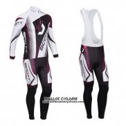 2013 Maillot Ciclismo Scott Blanc et Fuchsia Manches Longues et Cuissard