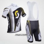 2013 Maillot Ciclismo Scott Blanc et Noir Manches Courtes et Cuissard