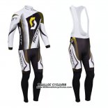 2013 Maillot Ciclismo Scott Blanc et Noir Manches Longues et Cuissard