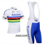 2013 Maillot Ciclismo UCI Mondo Champion Lider Rabobank Blanc Manches Courtes et Cuissard
