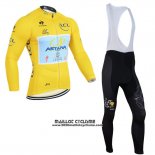2014 Maillot Ciclismo Astana Lider Jaune Manches Longues et Cuissard