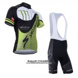 2014 Maillot Ciclismo Specialized Noir et Vert Manches Courtes et Cuissard