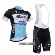 2015 Maillot Ciclismo Etixx Quick Step Noir et Blanc Manches Courtes et Cuissard