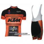2015 Maillot Ciclismo KTM Noir et Orange Manches Courtes et Cuissard