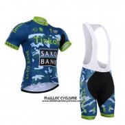 2015 Maillot Ciclismo Tinkoff Saxo Bank Azur et Bleu Manches Courtes et Cuissard