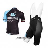 2016 Maillot Ciclismo Bici Amore Mio Noir et Bleu Manches Courtes et Cuissard