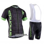 2016 Maillot Ciclismo Cannondale Vert et Noir Manches Courtes et Cuissard