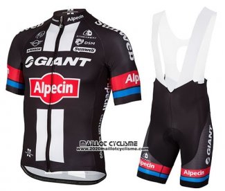 2016 Maillot Ciclismo Giant Alpecin Noir et Rouge Manches Courtes et Cuissard