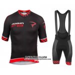 2016 Maillot Ciclismo Pinarello Noir et Rouge Manches Courtes et Cuissard