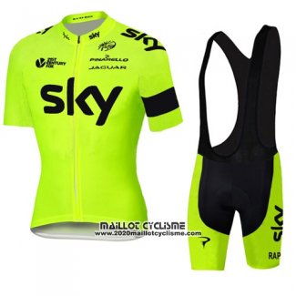 2016 Maillot Ciclismo Sky Jaune Manches Courtes et Cuissard