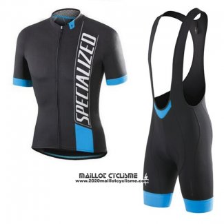 2016 Maillot Ciclismo Specialized Noir Blanc Bleu Manches Courtes et Cuissard