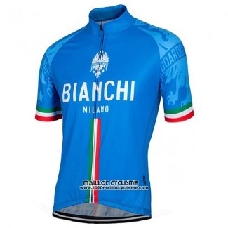 2017 Maillot Ciclismo Bianchi Bleu Manches Courtes et Cuissard