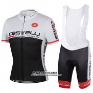 2017 Maillot Ciclismo Castelli Noir et Blanc Manches Courtes et Cuissard