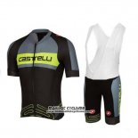 2017 Maillot Ciclismo Castelli Vert et Noir Manches Courtes et Cuissard