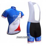 2017 Maillot Ciclismo France Snovaky Bleu et Blanc Manches Courtes et Cuissard