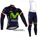 2017 Maillot Ciclismo Movistar Champion Espagne Manches Longues et Cuissard