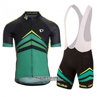 2017 Maillot Ciclismo Pearl Izumi Noir et Vert Manches Courtes et Cuissard