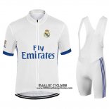 2017 Maillot Ciclismo Real Madrid Blanc Manches Courtes et Cuissard