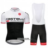 2018 Maillot Ciclismo Castelli Blanc Noir Manches Courtes et Cuissard