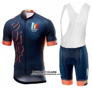 2018 Maillot Ciclismo Castelli Maratona Dles Dolomites-enel Bleu Orange Manches Courtes et Cuissard