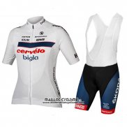 2018 Maillot Ciclismo Cervelo Bigla Blanc Noir Manches Courtes et Cuissard