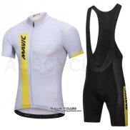 2018 Maillot Ciclismo Mavic Blanc Manches Courtes et Cuissard