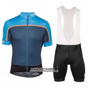 2018 Maillot Ciclismo POC Essential Road Block Bleu Manches Courtes et Cuissard