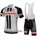 2018 Maillot Ciclismo Sunweb Gris et Noir Manches Courtes et Cuissard